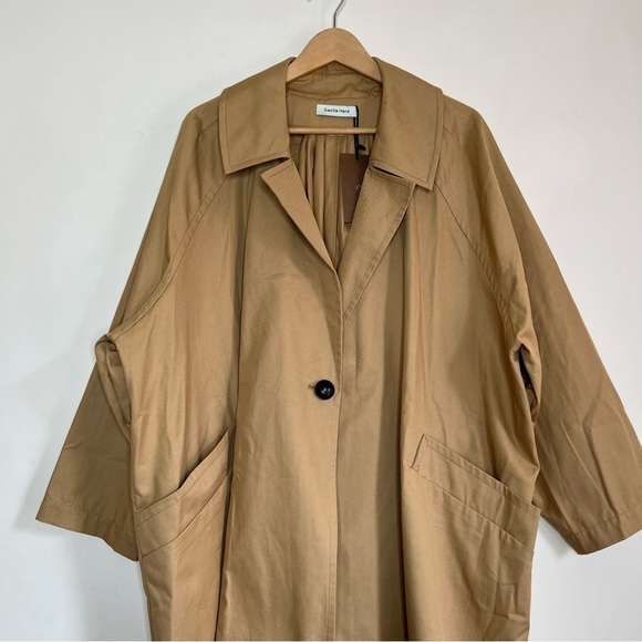 * RESERVED FOR DOROTHY * Gentle Herd Oversized Cotton Trench Coat in Beige - Picture 8 of 16